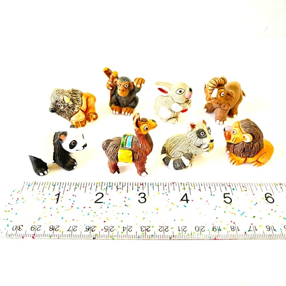 Leps of Peru ceramic animals miniatures lot of 8 pottery - Picture 4 of 5